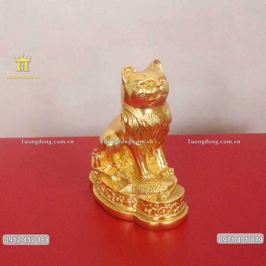 Tượng Mèo Phong Thủy Dát Vàng 9999 Cao Cấp